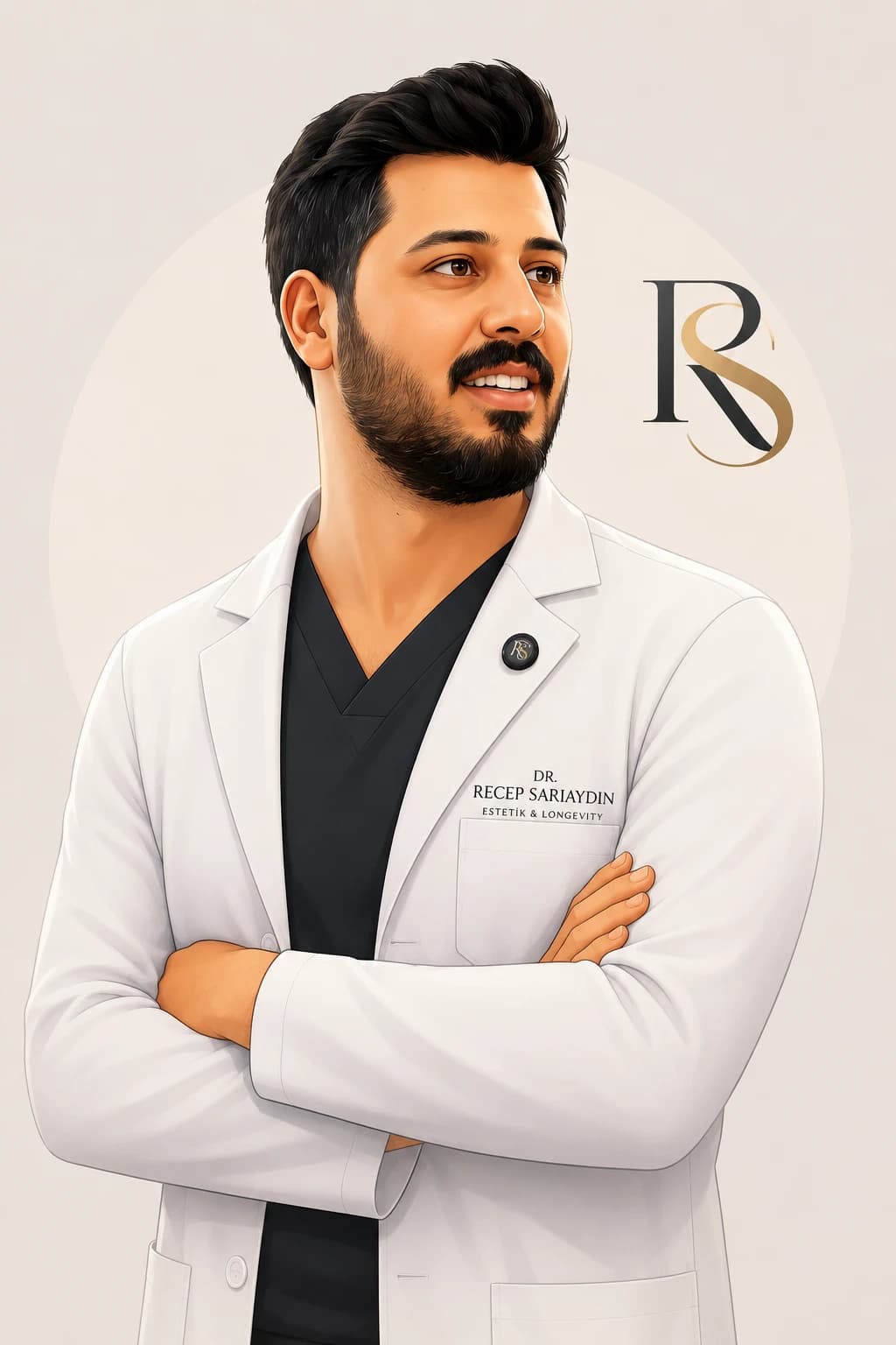 Dr. Recep Sarıaydın illüstrasyon portresi